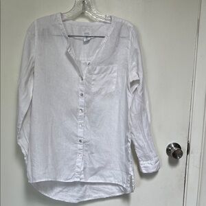Sigrid Olsen White Button-Down Shirt